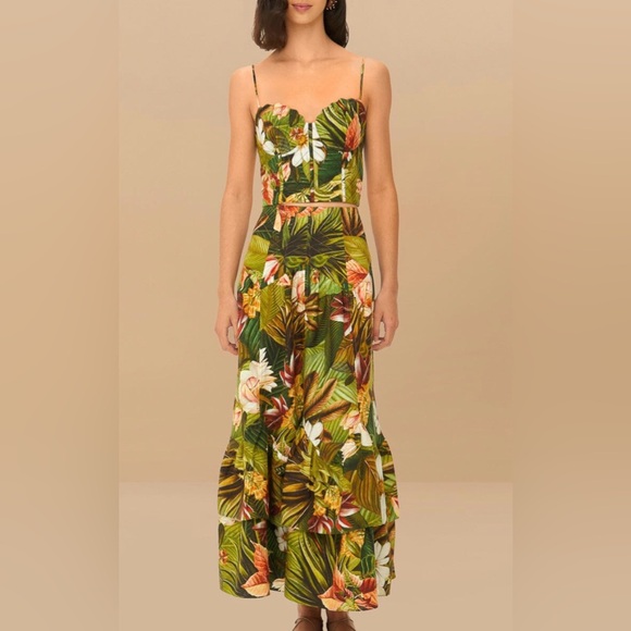 Farm Rio Tropical Leaf Print Skirt - Picture 2 of 5